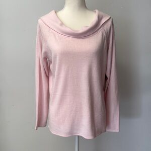 Soft Pink Cowl Neck Sweater Mean Girl Barbie Vintage NWT Long Sleeves